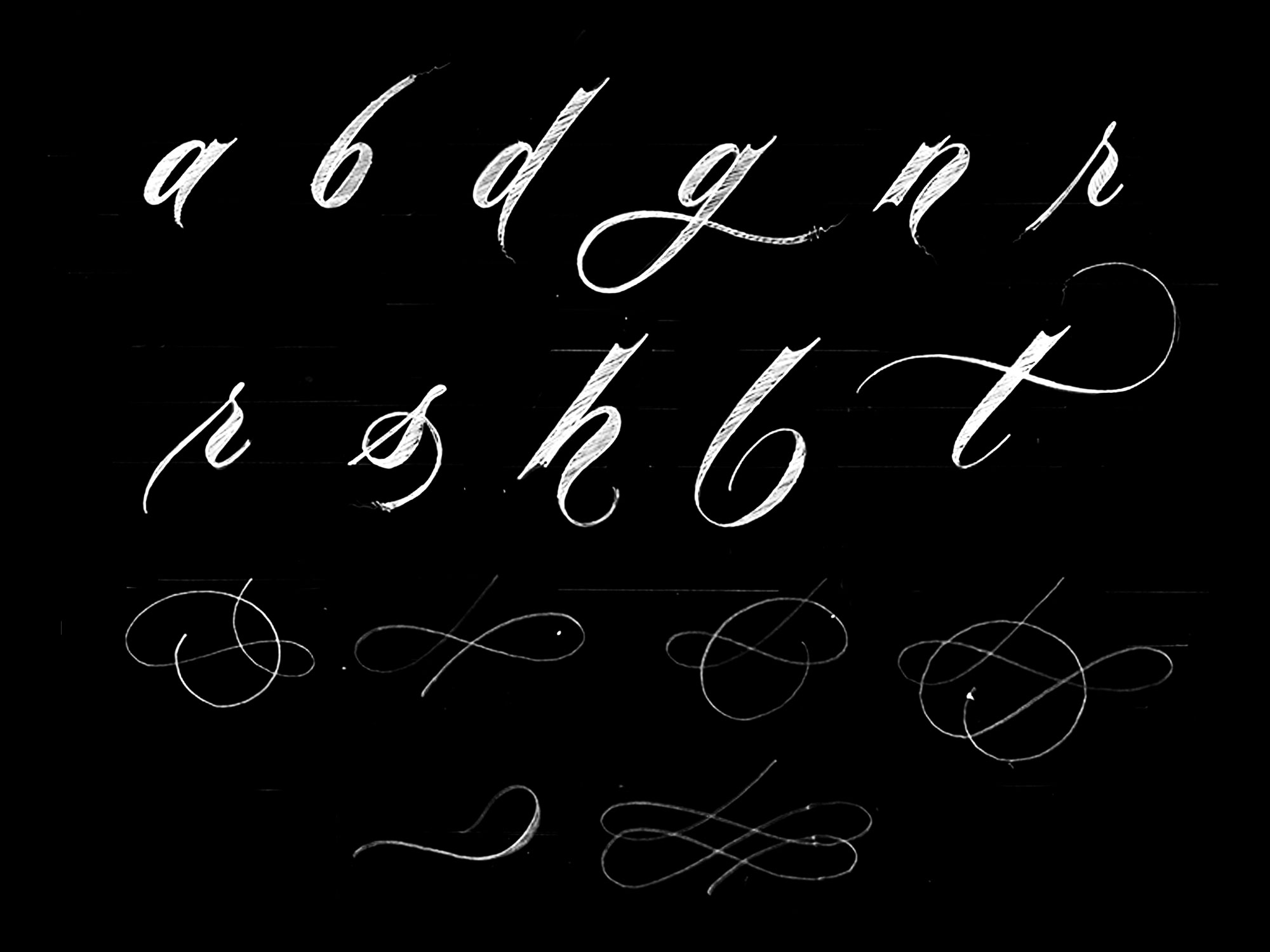 script lettering flourish options