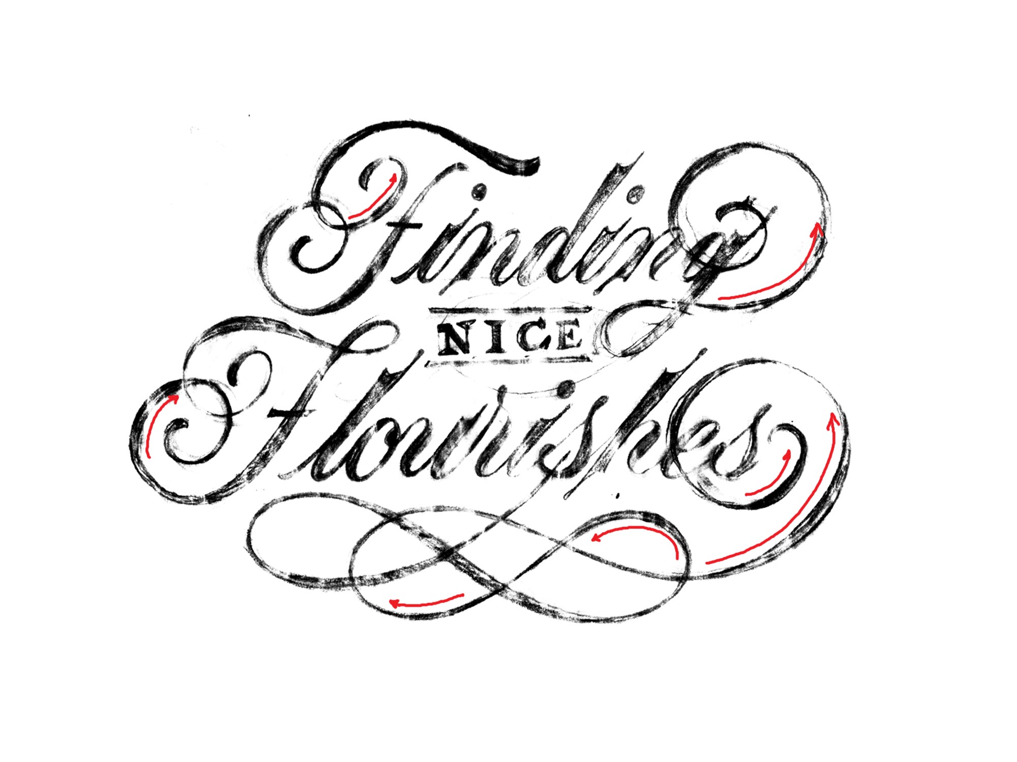 breaking the rules of adding line weight to hand lettering