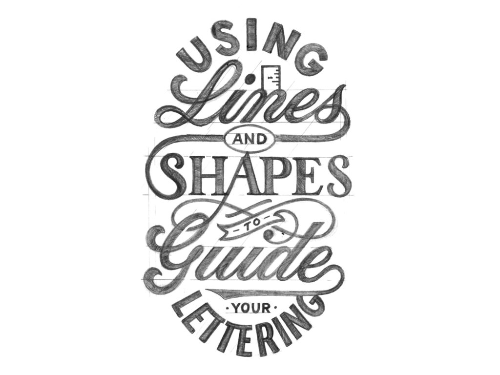 learn hand lettering using lines and shapes to guide your lettering by pies brand