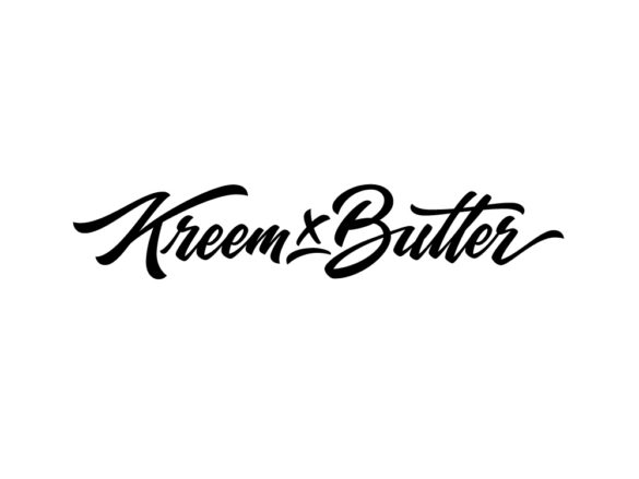 kreem x butter barbershop hand lettering logo design