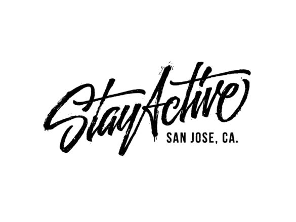 stay active textured script hand lettered logo design